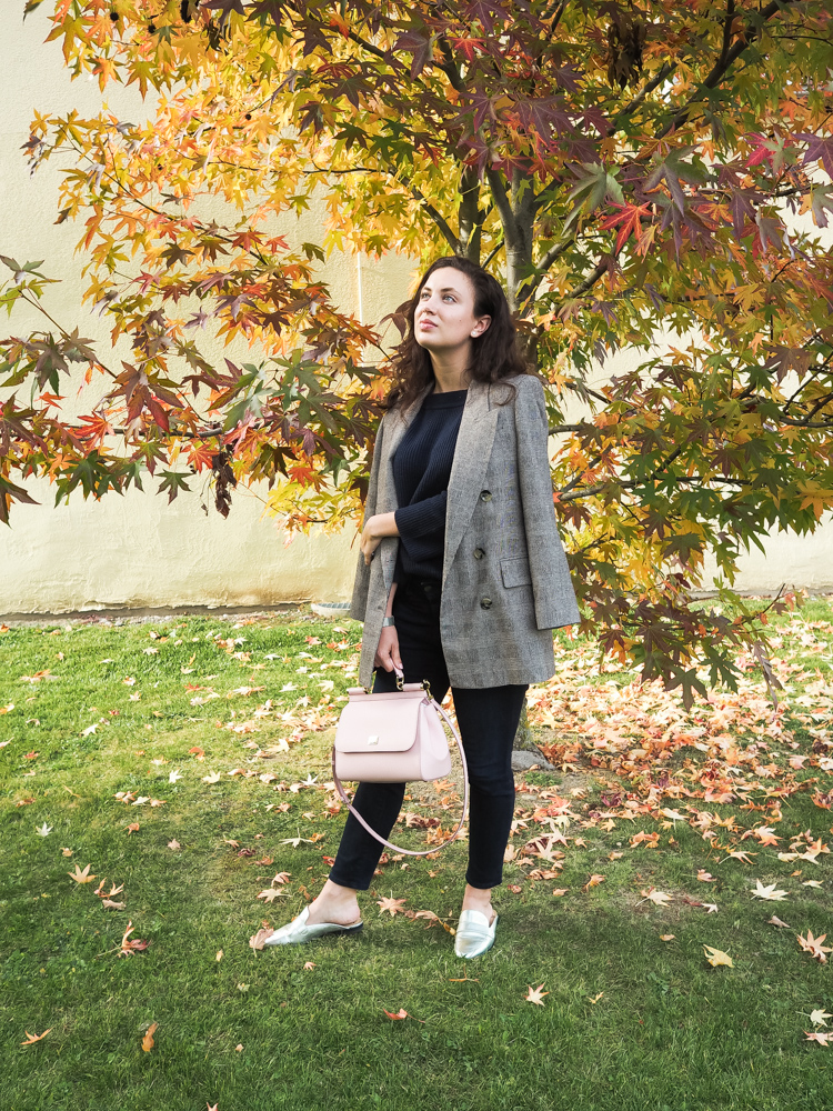 Cristina from The Brunette Nomad, Dallas fashion blogger living in Switzerland, is talking about her love of plaid and the one blazer you will need this season