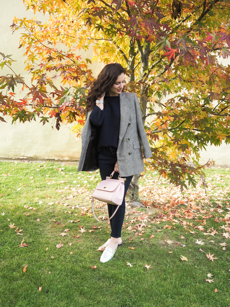 Cristina from The Brunette Nomad, Dallas fashion blogger living in Switzerland, is talking about her love of plaid and the one blazer you will need this season