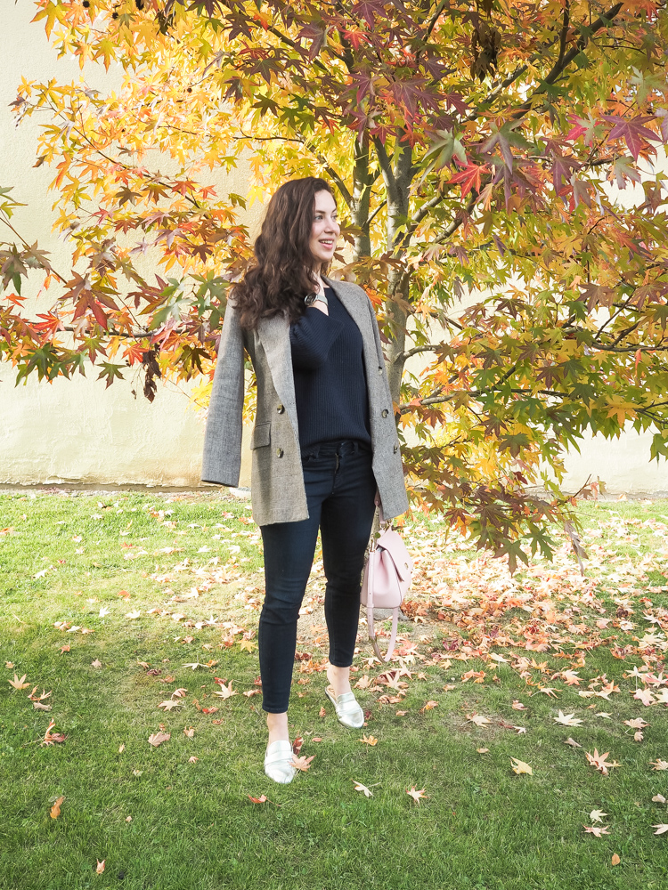 Cristina from The Brunette Nomad, Dallas fashion blogger living in Switzerland, is talking about her love of plaid and the one blazer you will need this season