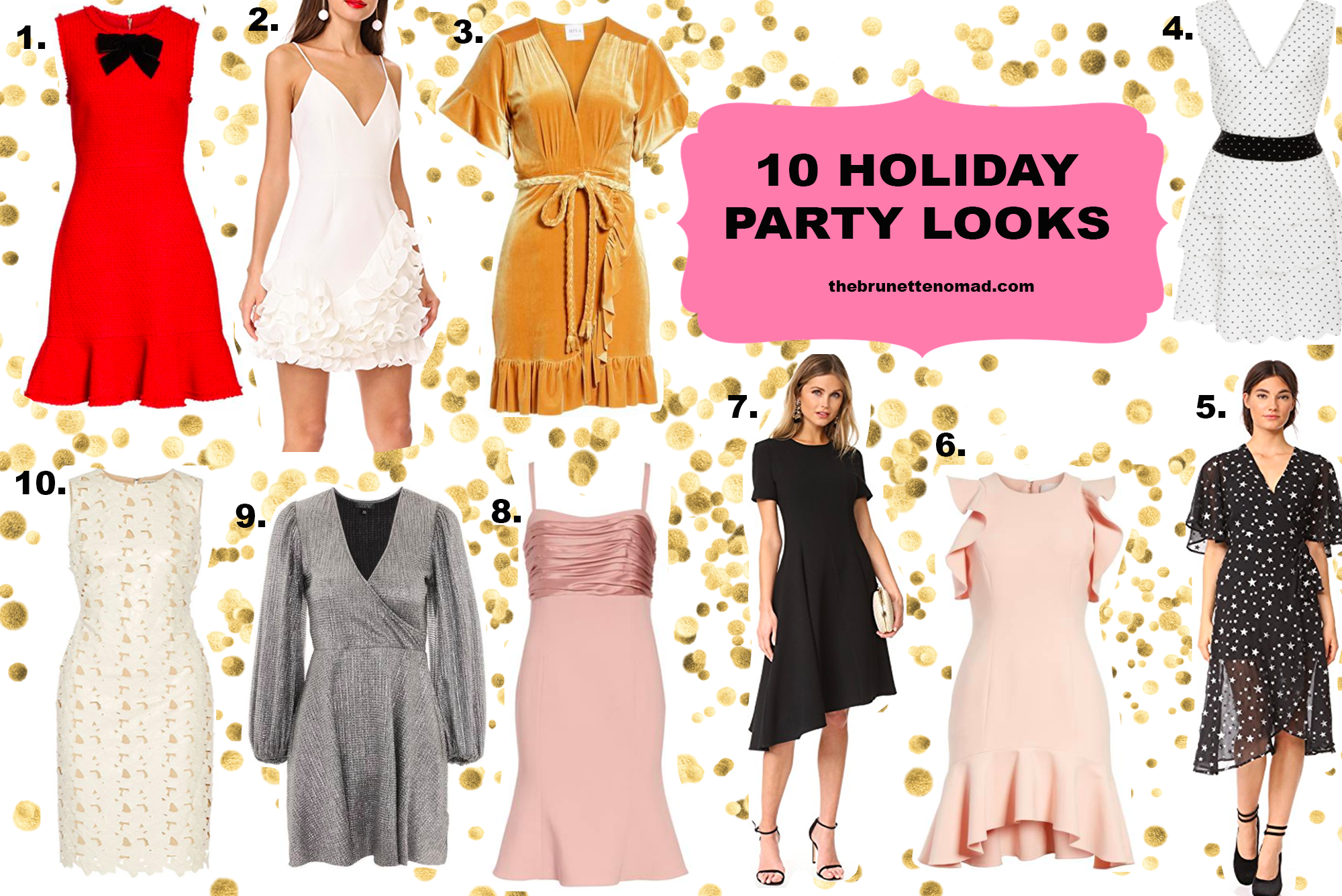 Cristina from The Brunette Nomad, Dallas fashion blogger living in Switzerland, shares 10 holiday party dresses for any occasion 