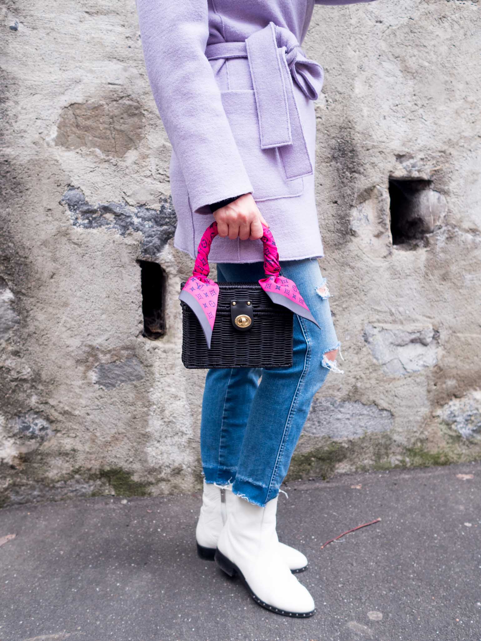 Zara woven bag in the winter - Dallas fashion blogger