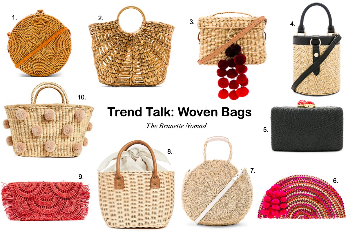 Cristina from The Brunette Nomad, Dallas and Swiss based fashion blogger, talks about the woven bag trend that doesn't seem to be going anywhere