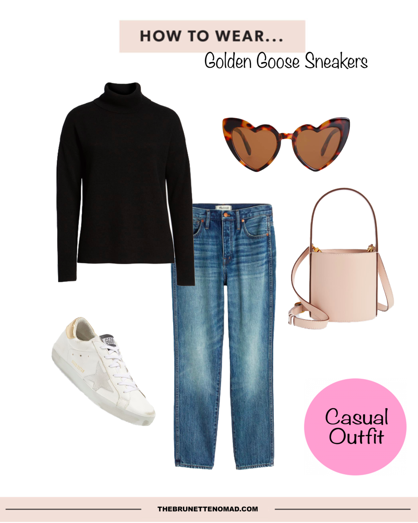how to wear golden goose sneakers - casual outfit