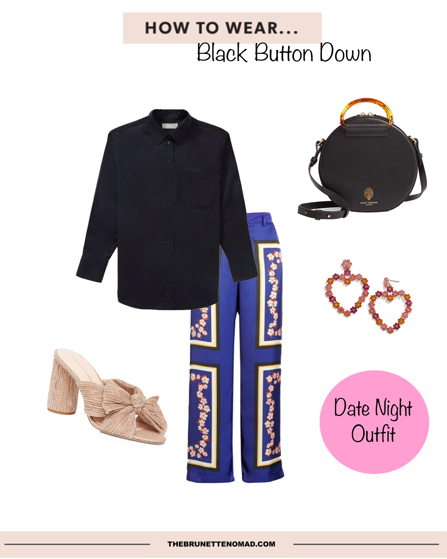 how to style black button down - date night outfit