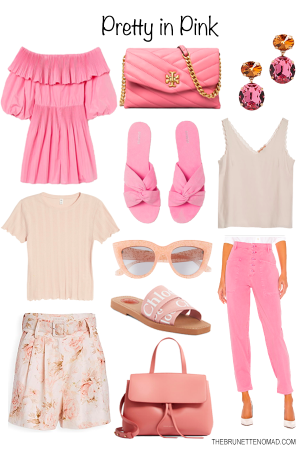 pretty in pink spring and summer fashion collage