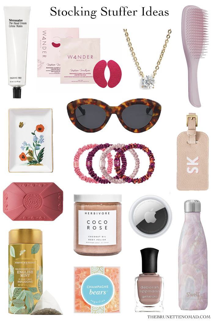 Dallas fashion blogger shares a 2022 gift guide collage with stocking stuffers