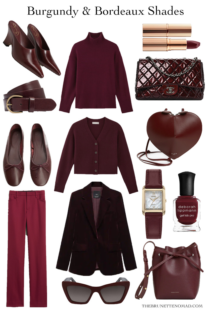 How to style burgundy and Bordeaux shades for winter